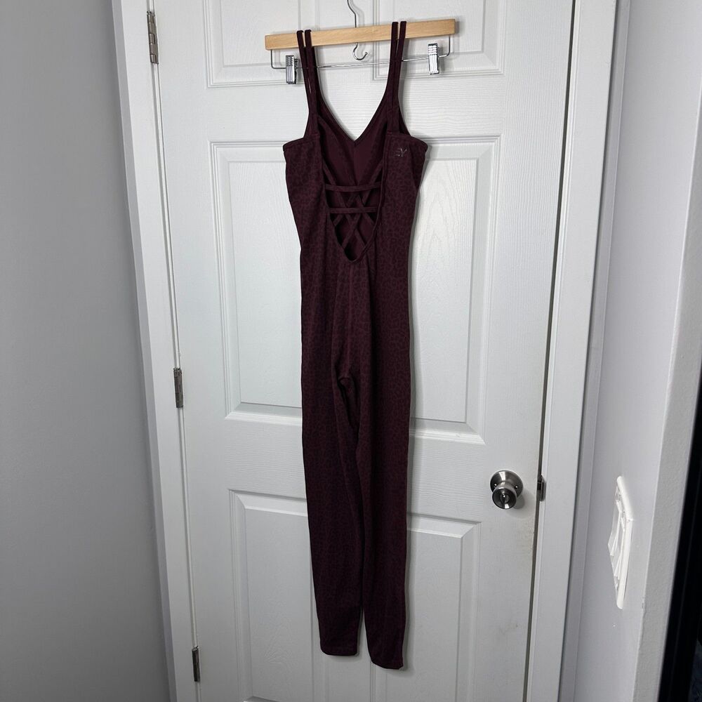 EveryDay Yoga Leopard Print Red Jumpsuit - Picture 3 of 10